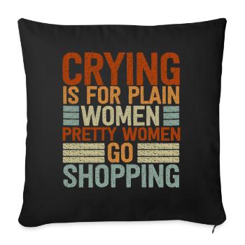 Jolies femmes vont faire du shopping Forte Maman Maman Maman - Housse de coussin décorative 45 x 45 cm - noir - Devant