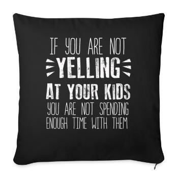 Papa Maman Criant De L’Anniversaire Enfants Correspondance - Housse de coussin décorative 45 x 45 cm - noir - Devant