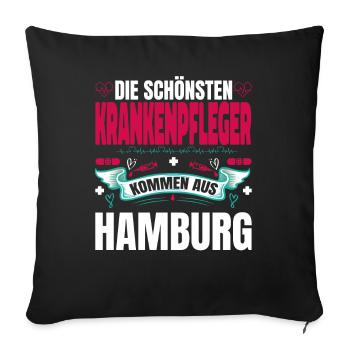 Die Schönsten Krankenpfleger Kommen Aus Hamburg - Sofakissenbezug 45 x 45 cm - Schwarz - Vorne