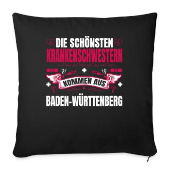 Die Schönsten Krankenschwestern Kommen Aus - Sofakissenbezug 45 x 45 cm - Schwarz - Vorne