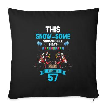 Snowmobile design for skidoo riders birthday - Sofa pillowcase 17,3'' x 17,3'' (45 x 45 cm) - black - Front