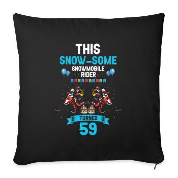 Snowmobile design for skidoo riders birthday - Sofa pillowcase 17,3'' x 17,3'' (45 x 45 cm) - black - Front