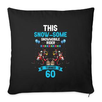 Snowmobile design for skidoo riders birthday - Sofa pillowcase 17,3'' x 17,3'' (45 x 45 cm) - black - Front