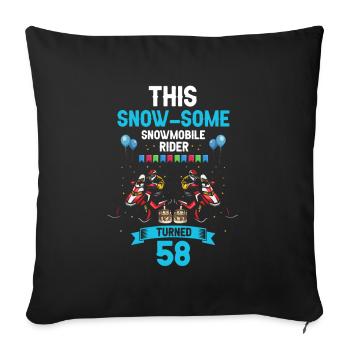 Snowmobile design for skidoo riders birthday - Sofa pillowcase 17,3'' x 17,3'' (45 x 45 cm) - black - Front