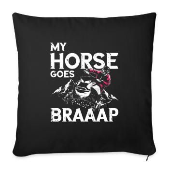 Snowmobiler and snowmobile design - Sofa pillowcase 17,3'' x 17,3'' (45 x 45 cm) - black - Front