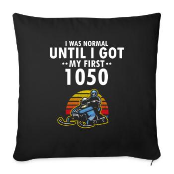Snowmobiler and snowmobile design - Sofa pillowcase 17,3'' x 17,3'' (45 x 45 cm) - black - Front