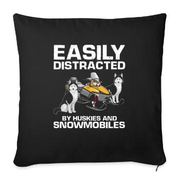 Snowmobiler and Skidoo Design - Sofa pillowcase 17,3'' x 17,3'' (45 x 45 cm) - black - Front