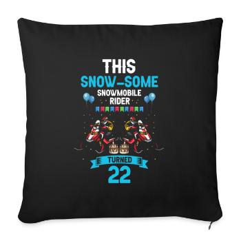 Snowmobile design for skidoo riders birthday - Sofa pillowcase 17,3'' x 17,3'' (45 x 45 cm) - black - Front