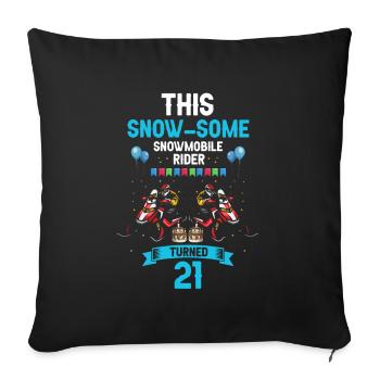 Snowmobile design for skidoo riders birthday - Sofa pillowcase 17,3'' x 17,3'' (45 x 45 cm) - black - Front