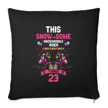 Conception de motoneige pour l’anniversaire de la motoneige - Housse de coussin décorative 45 x 45 cm - noir - Devant