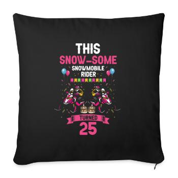 Snowmobile design for skidoo riders birthday - Sofa pillowcase 17,3'' x 17,3'' (45 x 45 cm) - black - Front