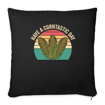 Have A Corntastic Day - Sofa pillowcase 17,3'' x 17,3'' (45 x 45 cm) - black - Front