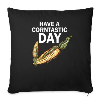Have A Corntastic Day - Sofa pillowcase 17,3'' x 17,3'' (45 x 45 cm) - black - Front