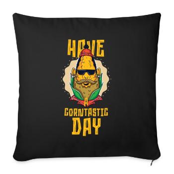 Passez une journée cornastique - Housse de coussin décorative 45 x 45 cm - noir - Devant