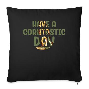 Passez une journée cornastique - Housse de coussin décorative 45 x 45 cm - noir - Devant
