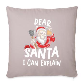 Dear Santa I Can Explain - Sofakissenbezug 45 x 45 cm - helles Taupe - Vorne
