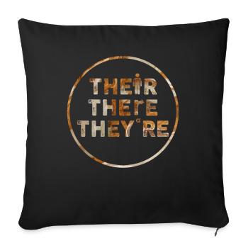 Their There They're English Teacher Grammar - Sofakissenbezug 45 x 45 cm - Schwarz - Vorne