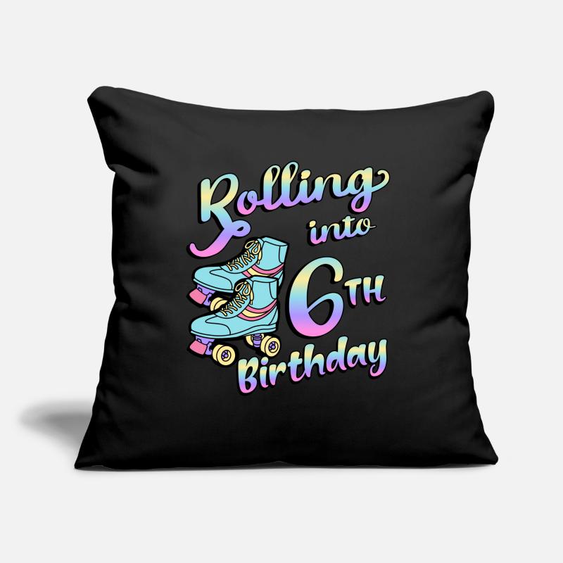Rolling Into 6th Birthday Quad Skater Sofa pillowcase 17,3'' x 17,3'' (45 x 45 cm)
