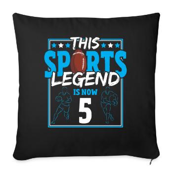 Cette légende du sport a maintenant 5 ans, le rugby à XV 5. - Housse de coussin décorative 45 x 45 cm - noir - Devant