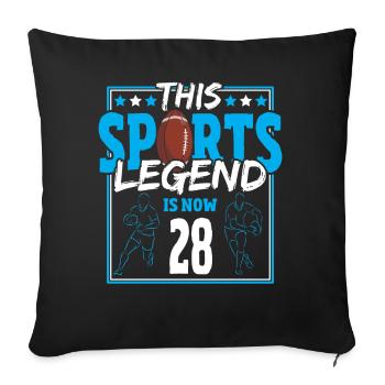 Cette légende du sport a maintenant 28 ans, le rugby à XV 28. - Housse de coussin décorative 45 x 45 cm - noir - Devant