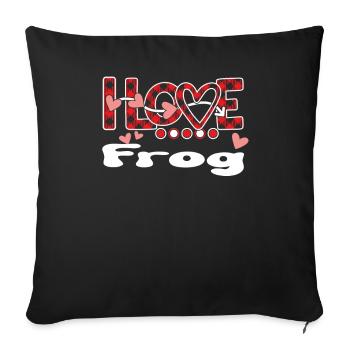 I Love Frog Girls Frog - Sofakissenbezug 45 x 45 cm - Schwarz - Vorne