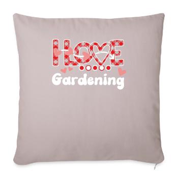 J'aime le jardinage Les filles jardinent - Housse de coussin décorative 45 x 45 cm - taupe clair - Devant