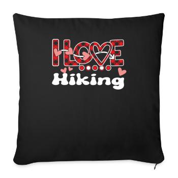 J'aime la randonnée Les filles font de la randonnée - Housse de coussin décorative 45 x 45 cm - noir - Devant