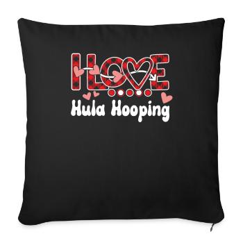 I Love Hula Hooping Girls Hula Hooping - Sofa pillowcase 17,3'' x 17,3'' (45 x 45 cm) - black - Front