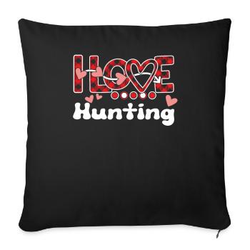 J’adore chasser les filles Chasse - Housse de coussin décorative 45 x 45 cm - noir - Devant