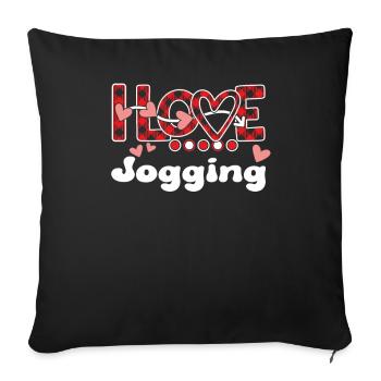 I Love Jogging Girls Jogging - Sofa pillowcase 17,3'' x 17,3'' (45 x 45 cm) - black - Front