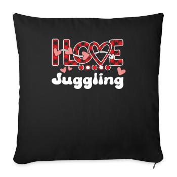 I Love Juggling Girls Juggling - Sofa pillowcase 17,3'' x 17,3'' (45 x 45 cm) - black - Front