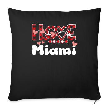 J'aime les filles de Miami Miami - Housse de coussin décorative 45 x 45 cm - noir - Devant