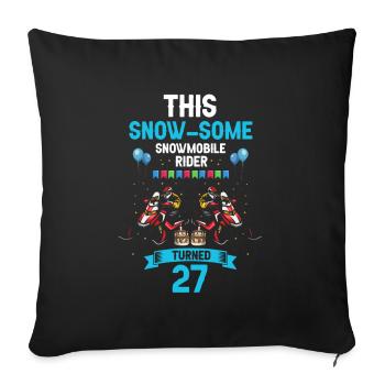 Conception de motoneige pour l’anniversaire de la motoneige - Housse de coussin décorative 45 x 45 cm - noir - Devant