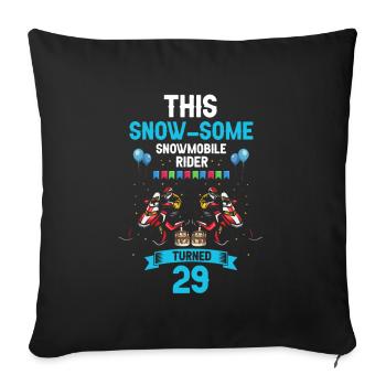 Snowmobile Design for Skidoo Rider Birthday - Sofa pillowcase 17,3'' x 17,3'' (45 x 45 cm) - black - Front
