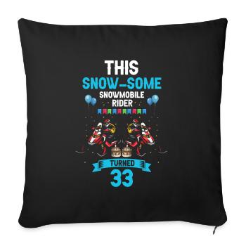 Conception de motoneige pour l’anniversaire de la motoneige - Housse de coussin décorative 45 x 45 cm - noir - Devant