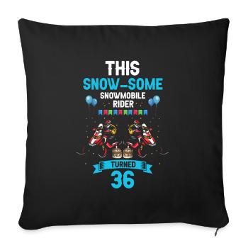 Conception de motoneige pour l’anniversaire de la motoneige - Housse de coussin décorative 45 x 45 cm - noir - Devant