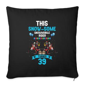 Snowmobile Design for Skidoo Rider Birthday - Sofa pillowcase 17,3'' x 17,3'' (45 x 45 cm) - black - Front
