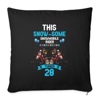 Snowmobile Design for Skidoo Rider Birthday - Sofa pillowcase 17,3'' x 17,3'' (45 x 45 cm) - black - Front