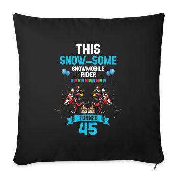 Conception de motoneige pour l’anniversaire de la motoneige - Housse de coussin décorative 45 x 45 cm - noir - Devant