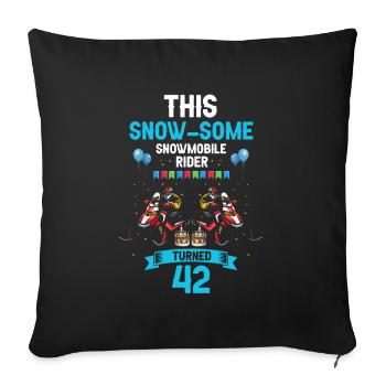 Conception de motoneige pour l’anniversaire de la motoneige - Housse de coussin décorative 45 x 45 cm - noir - Devant