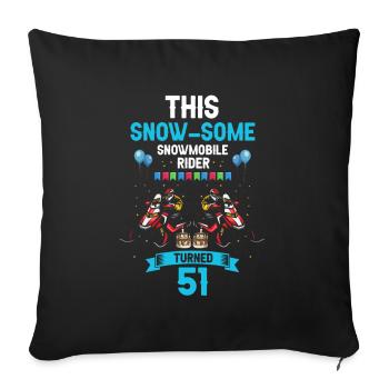 Conception de motoneige pour l’anniversaire de la motoneige - Housse de coussin décorative 45 x 45 cm - noir - Devant