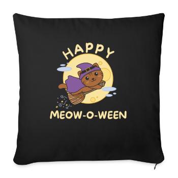 Cat Happy Halloween Happy Meow-o-ween - Sofa pillowcase 17,3'' x 17,3'' (45 x 45 cm) - black - Front