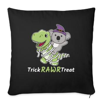 Koala Trick Rawr Treat T-Rex Mummy Costume - Sofa pillowcase 17,3'' x 17,3'' (45 x 45 cm) - black - Front