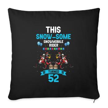 Snowmobile design for skidoo riders birthday - Sofa pillowcase 17,3'' x 17,3'' (45 x 45 cm) - black - Front