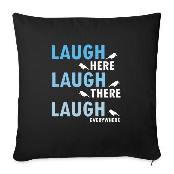 Kookaburra Design and Laughing Bird - Sofa pillowcase 17,3'' x 17,3'' (45 x 45 cm) - black - Front