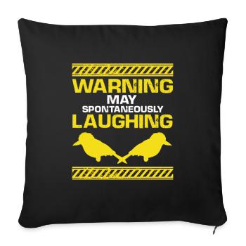 Australian King Fisherman and Lanchender Bird - Sofa pillowcase 17,3'' x 17,3'' (45 x 45 cm) - black - Front