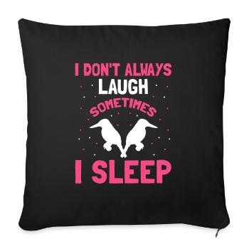 Kookaburra Design and Laughing Bird - Sofa pillowcase 17,3'' x 17,3'' (45 x 45 cm) - black - Front