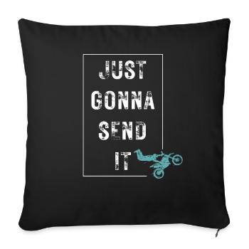 Just Gonna Send It American Flag Motocross - Sofakissenbezug 45 x 45 cm - Schwarz - Vorne