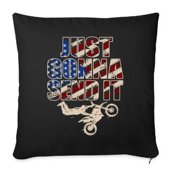 Just Gonna Send It American Flag Motocross - Sofakissenbezug 45 x 45 cm - Schwarz - Vorne