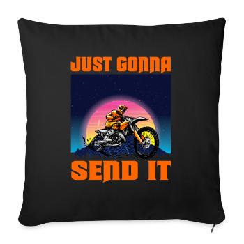 Just Gonna Send It American Flag Motocross - Sofakissenbezug 45 x 45 cm - Schwarz - Vorne